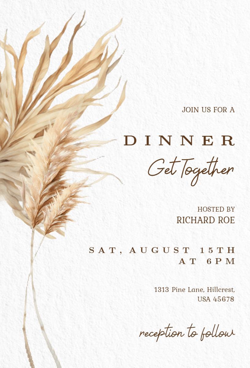 Elegant Nature-Inspired Dinner Get Together Invitation Template