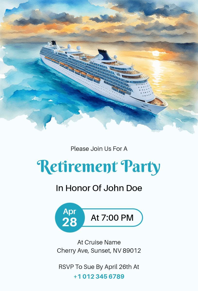 Elegant Nautical Theme Retirement Party Celebration Invitation Template
