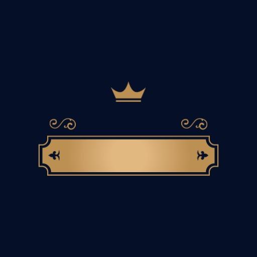 Elegant Navy Blue and Gold Framed Design for Branding Logo Template