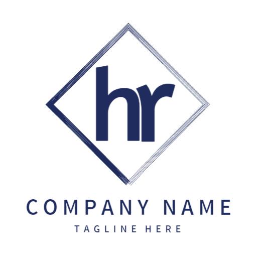 Elegant Navy Blue Diamond Design for HR Professionals Logo Template