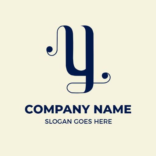 Elegant Navy Blue Y Letter Design for Modern Branding Logo Template