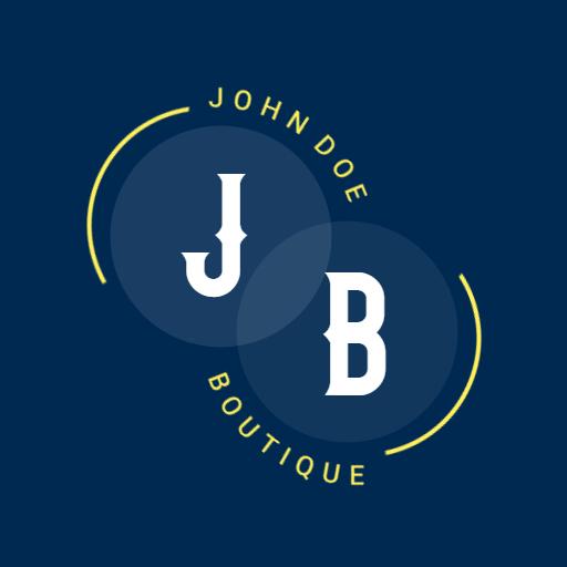Elegant Navy Circle Monogram for John Doe Boutique Logo Template