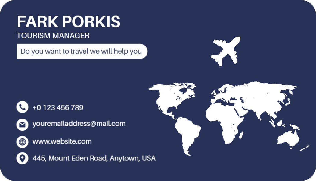 Elegant Navy Laser Cut Travel Manager Business Card Template