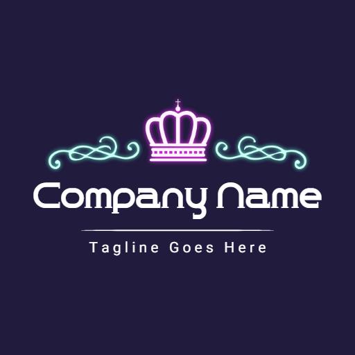 Elegant Neon Crown Design Representing Luxury Branding Logo Template