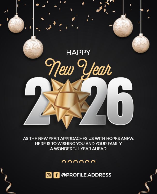 Elegant New Year 2026 Celebration Flyer Template