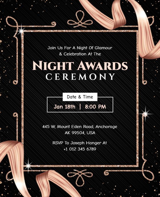 Elegant Night Awards Ceremony Invitation Flyer Template