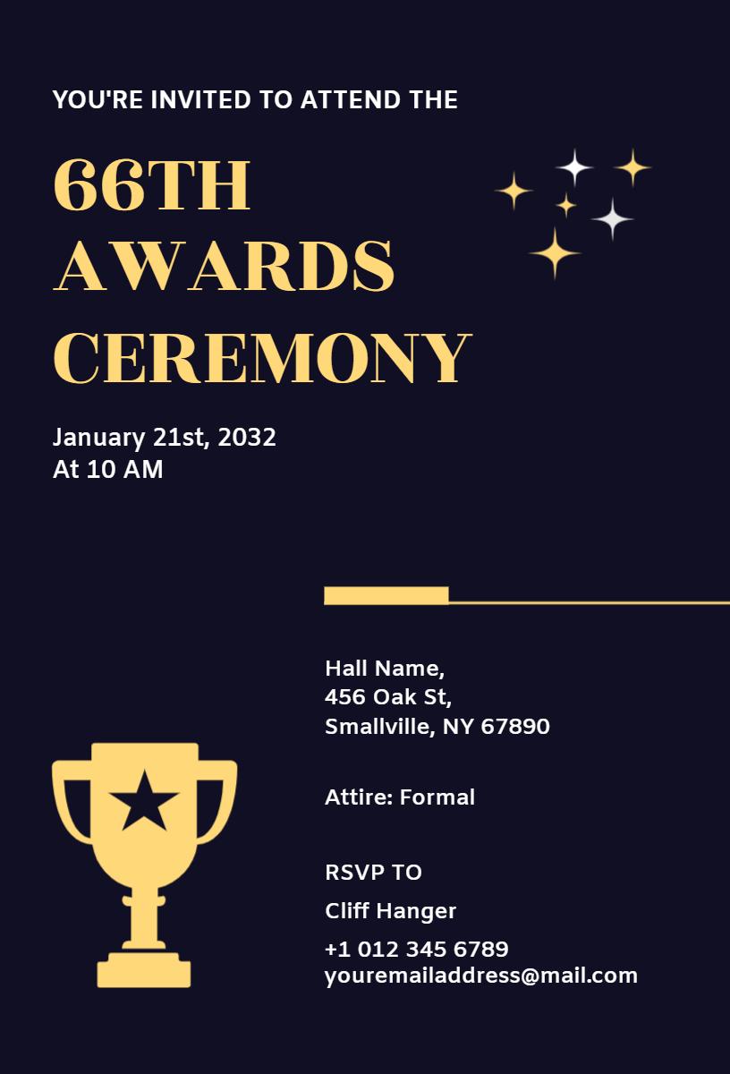 Elegant Night Sky 66th Awards Ceremony Invitation Template