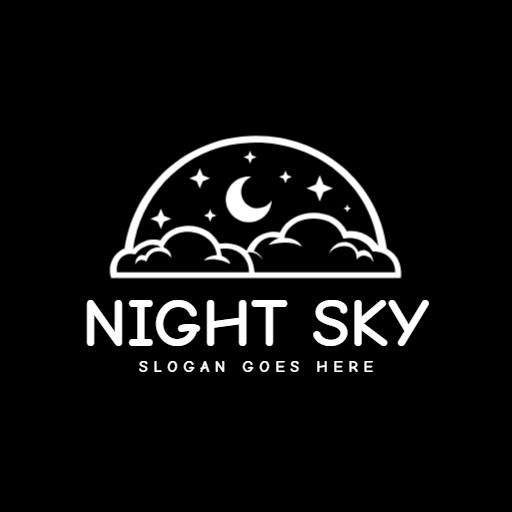 Elegant Night Sky Design with Business Branding Focus Logo Template