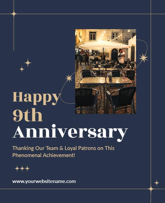 Elegant Nighttime Anniversary Celebration Thank You Poster Template