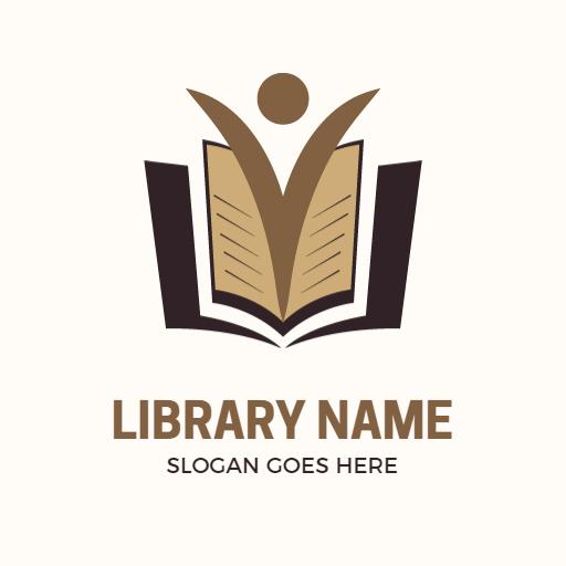 Elegant Open Book Design Representing Community Library Logo Template