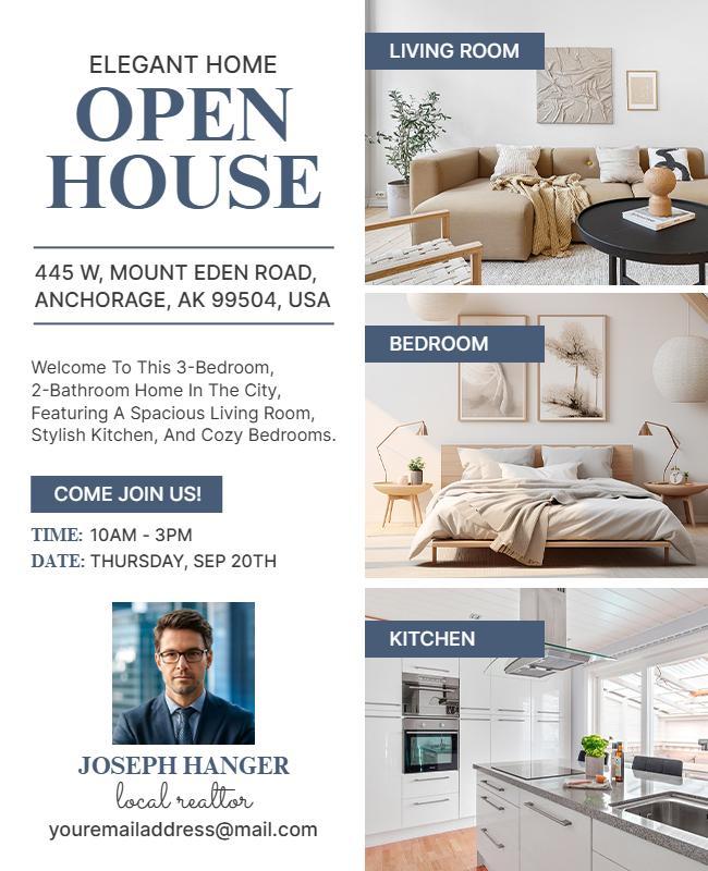 Elegant Open House Real Estate Flyers Template