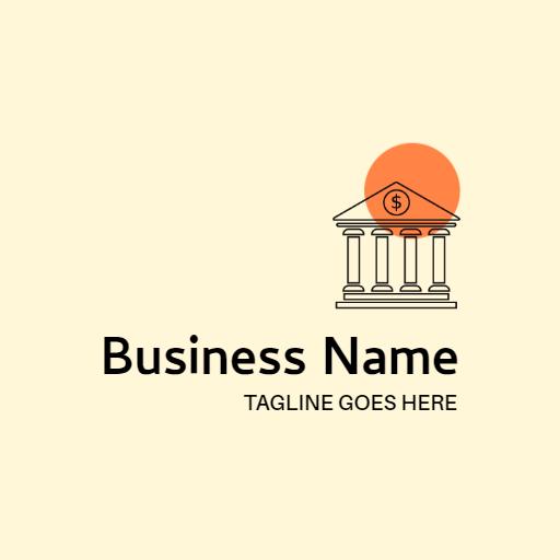 Elegant Orange and Beige Banking Institution Logo Template