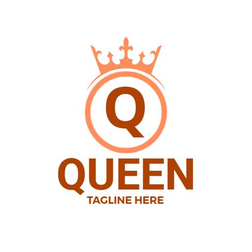 Elegant Orange Crown Design Representing Royalty and Empowerment Logo Template