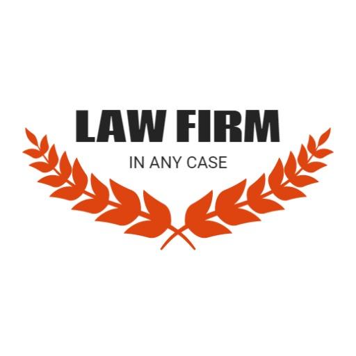 Elegant Orange Laurel Design Representing Law Firm Logo Template