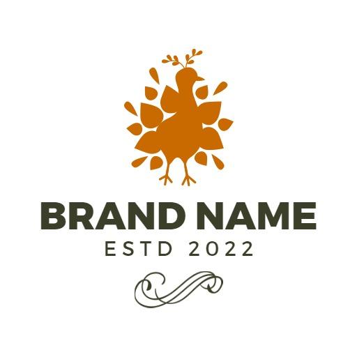 Elegant Orange Peacock Design Representing Unique Branding Logo Template