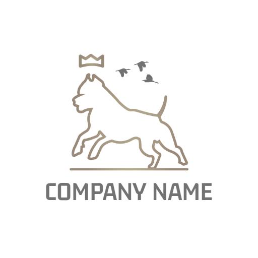 Elegant Outline of a Strong Pitbull Dog with Majesty Logo Template