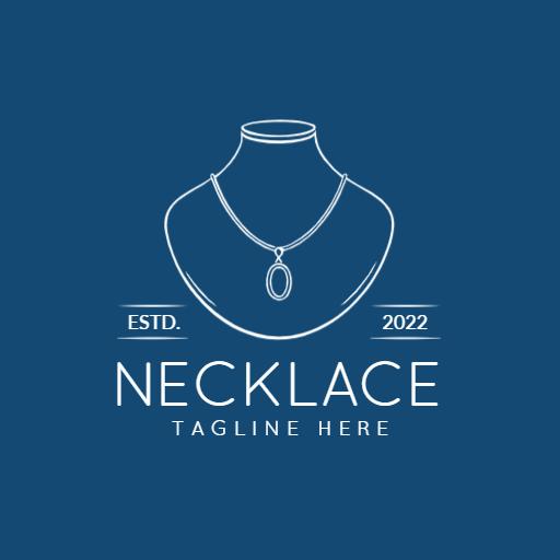 Elegant Pendant Necklace Design in Classic Blue Color Logo Template