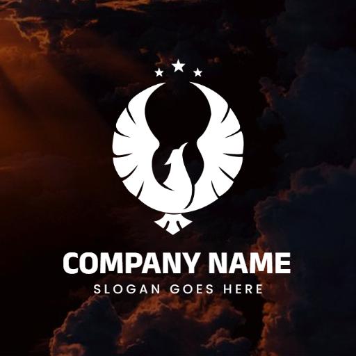 Elegant Phoenix Rising from Dark Clouds Logo Template