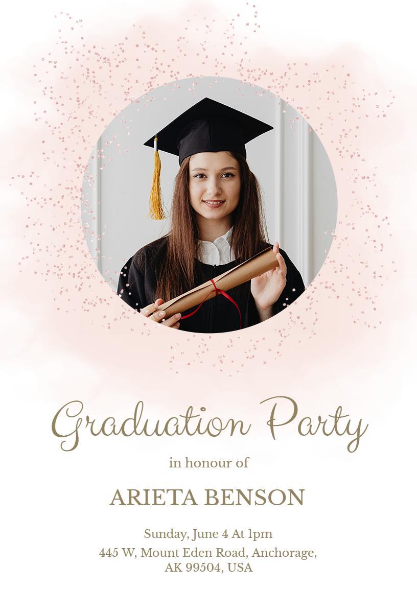 Elegant Photo Graduation Party Celebration Invitation Template
