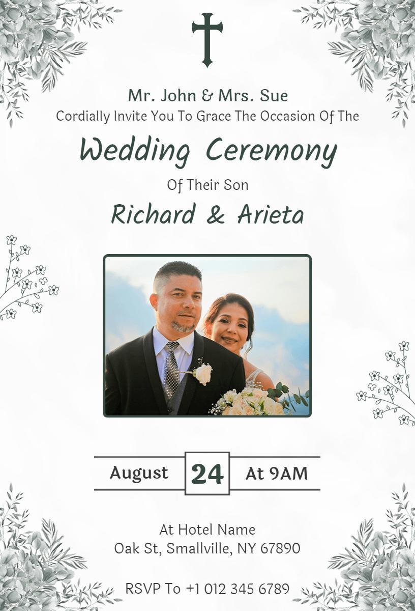 Elegant Photo Wedding Ceremony Celebration Invitation Template