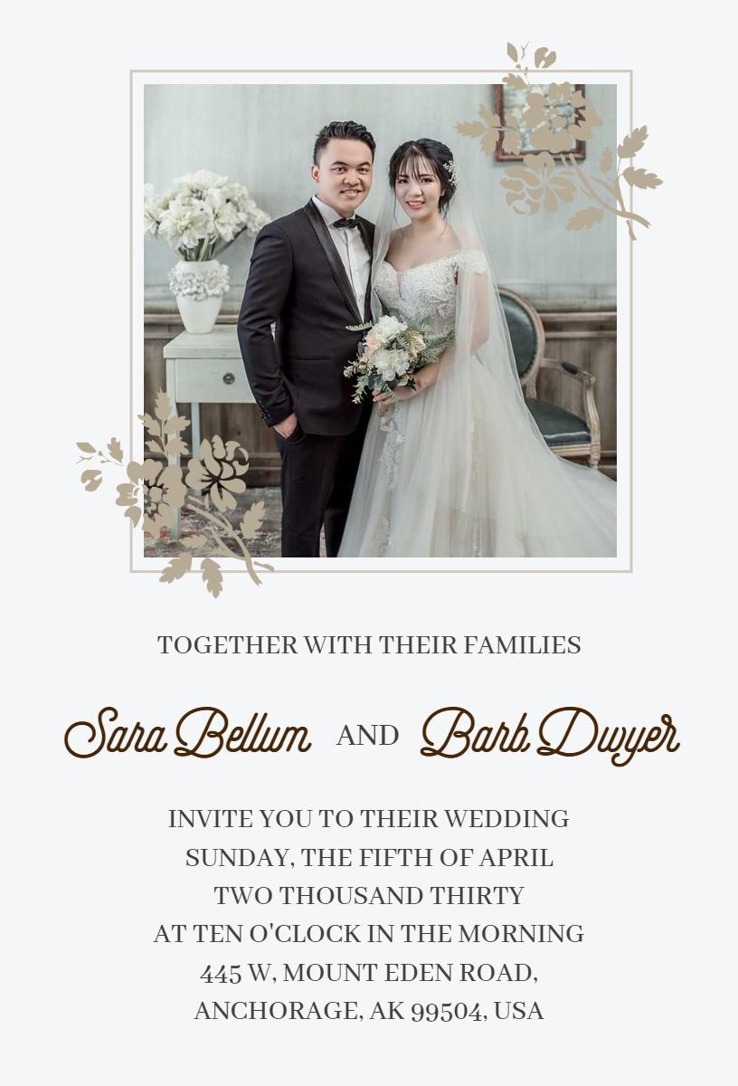 Elegant Photo Wedding Ceremony Invitation Template