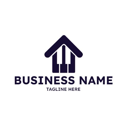 Elegant Piano Keys Designed as a House Logo Template