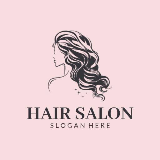Elegant Pink and Black Design for Hair Salon Logo Template
