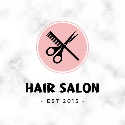 Elegant Pink and Black Design Showcasing Hair Salon Logo Template