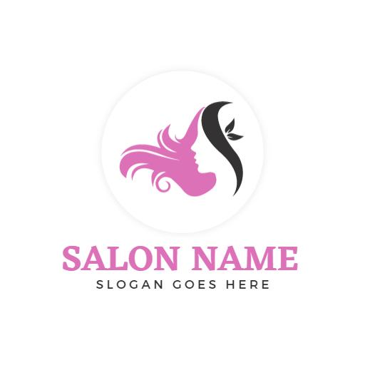 Elegant Pink and Black Hair Styling Experience Logo Template