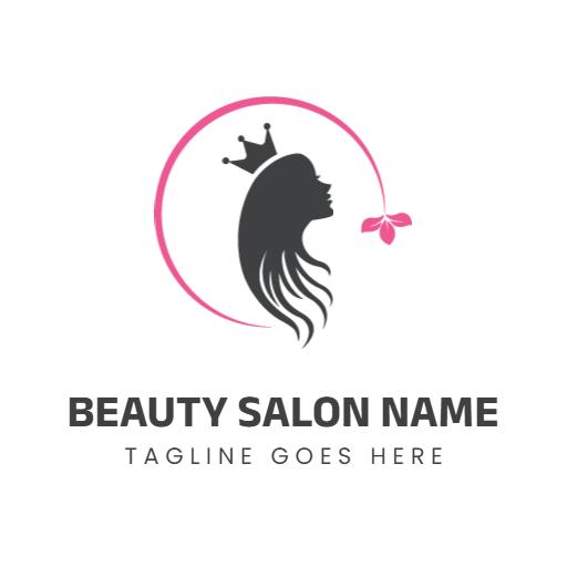 Elegant Pink and Black Silhouette for Beauty Salon Logo Template