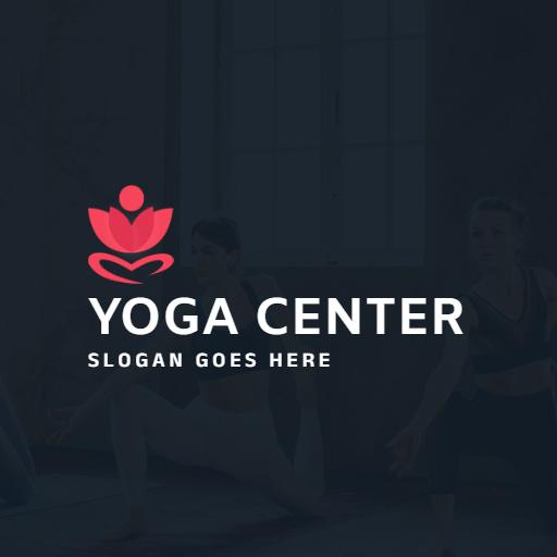 Elegant Pink and Black Yoga Center Promotion Logo Template