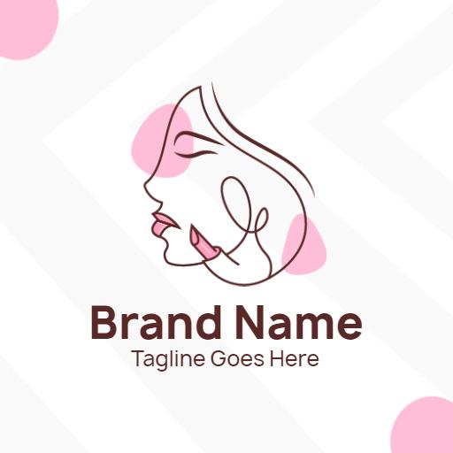 Elegant Pink and Brown Minimalist Makeup Brand Logo Template