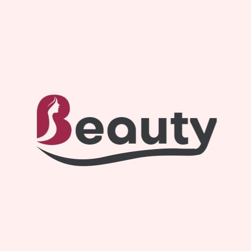 Elegant Pink and Deep Red Aesthetic Beauty Logo Template