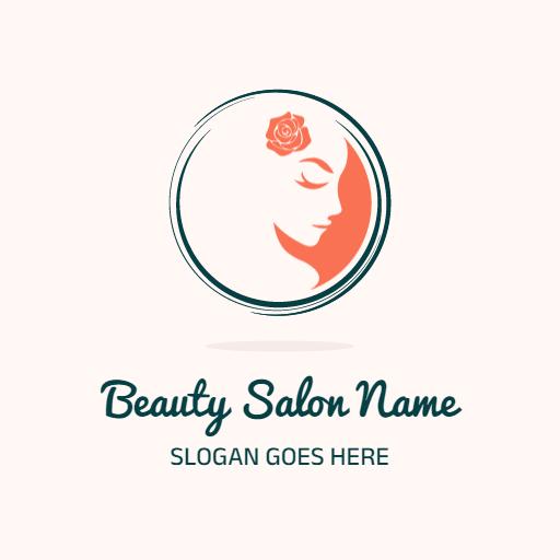 Elegant Pink and Green Design Representing Beauty Salon Logo Template