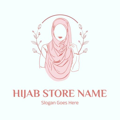 Elegant Pink and Minimalist Design for Stylish Hijab Logo Template