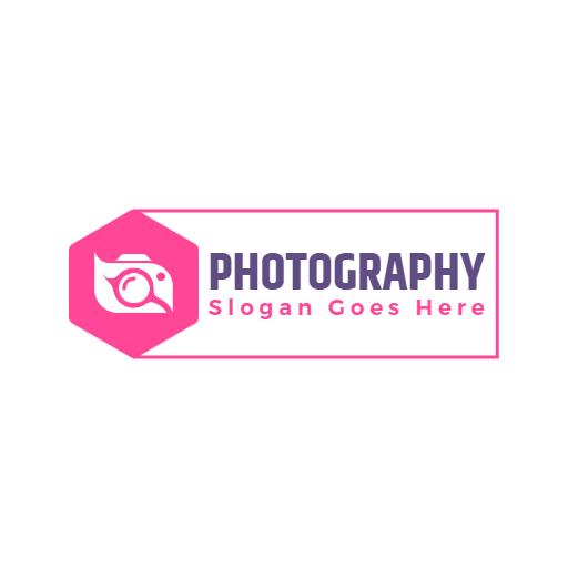 Elegant Pink and Purple Camera Design Showcasing Photography Logo Template