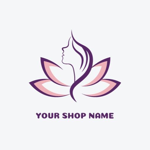 Elegant Pink and Purple Lotus Design Reflecting Beauty Logo Template