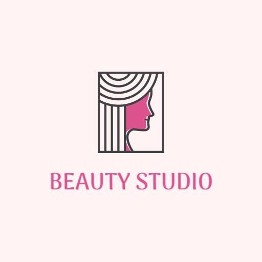 Elegant Pink and White Beauty Studio Logo Design Showcase Logo Template
