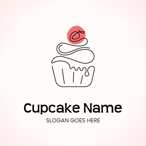 Elegant Pink and White Cupcake Design for Bakeries Logo Template