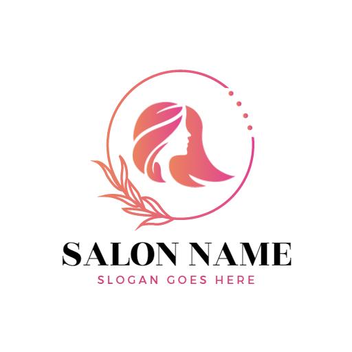 Elegant Pink and White Hair Design for Modern Salon Logo Template
