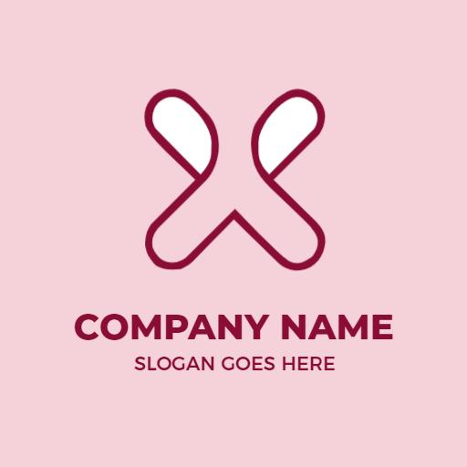 Elegant Pink and White Intertwined X Letter Design Logo Template