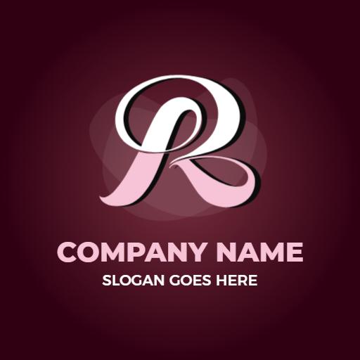 Elegant Pink and White R Letter Design for Branding Logo Template