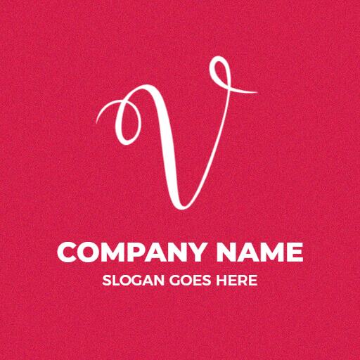 Elegant Pink and White V Letter Design for Branding Logo Template