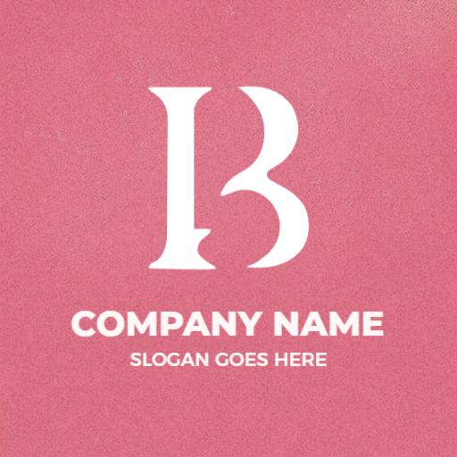 Elegant Pink Background with Bold B Letter Design Logo Template