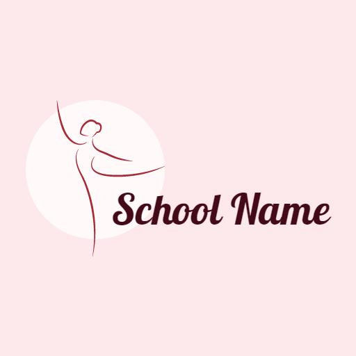 Elegant Pink Ballet Dancer Design for Dance School Logo Template