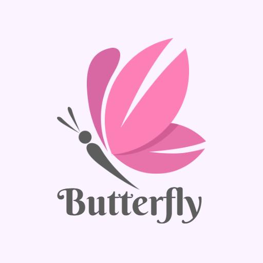 Elegant Pink Butterfly Design Emphasizing Nature's Beauty Logo Template