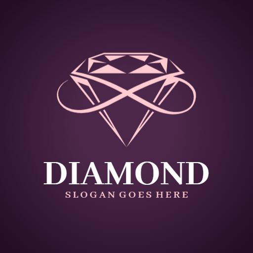 Elegant Pink Diamond Design Representing Luxury Jewelry Logo Template