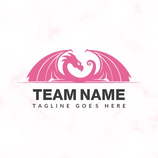 Elegant Pink Dragon Design Representing a Team Spirit Logo Template