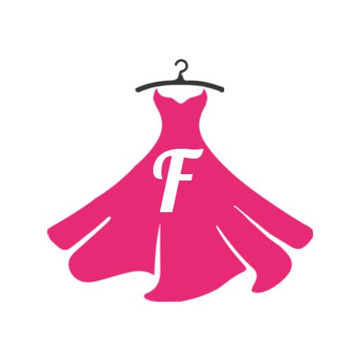 Elegant Pink Dress Design Showcasing Fashion Alphabet Logo Template