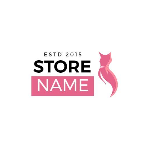 Elegant Pink Dress Highlights Stylish Clothing Brand Logo Template